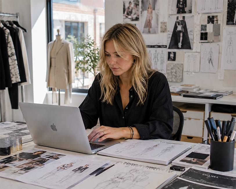 Business owner planning her marketing with Marby